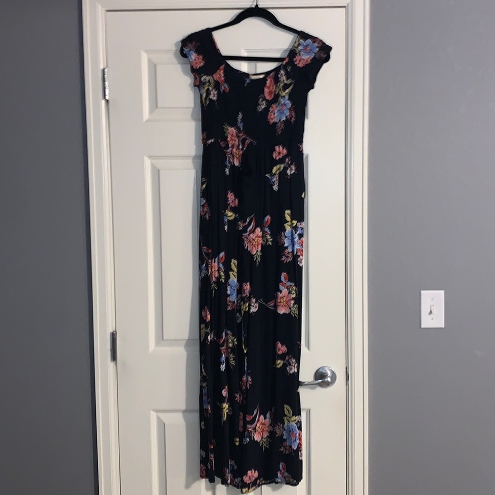 Floor length floral jumpersuit